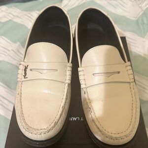 Saint Lauren Cream Loafers